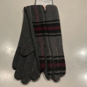 Elegant Gray Plaid Women's Gloves